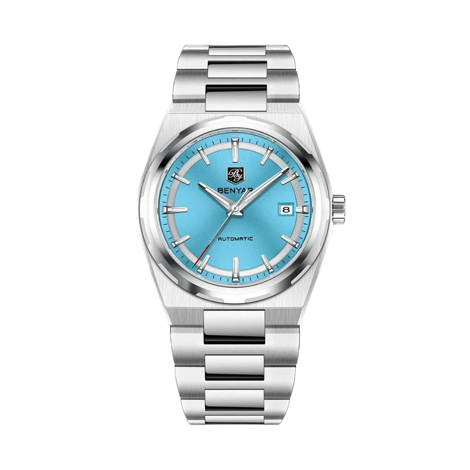 BENYAR BY5203 38MM with sky blue dial, caseback view