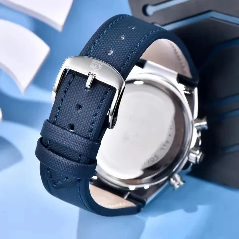 BENYAR BY-5206 Men's Quartz Chronograph Watch - Leather, shown on wrist