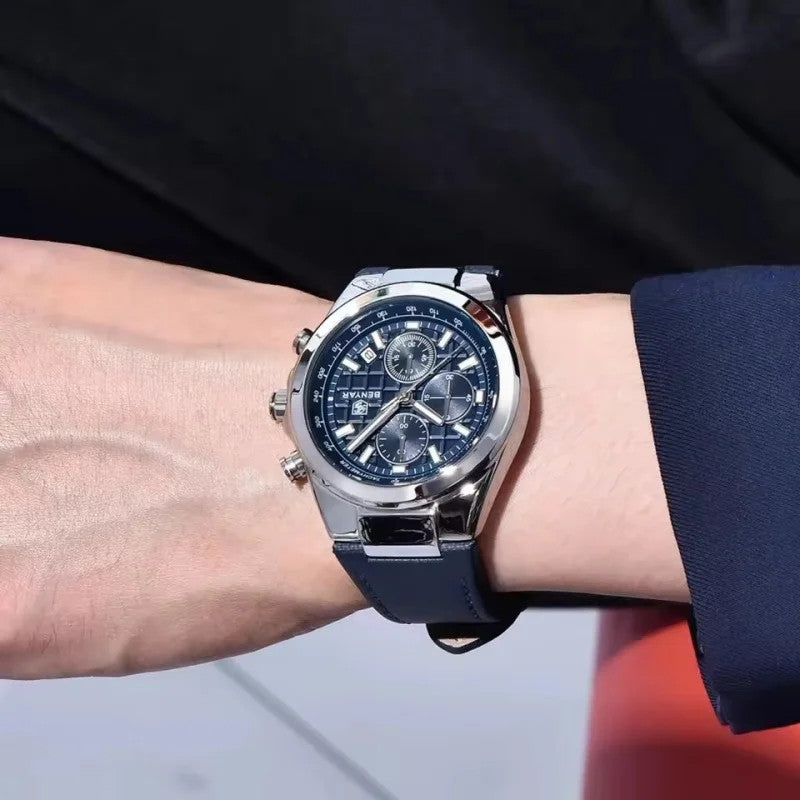 BENYAR BY-5206 Men's Quartz Chronograph Watch - Leather, side view