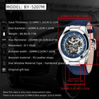 BENYAR BY-5207 42MM Hollow Automatic Skeleton Watch, shown on wrist
