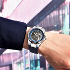 BENYAR BY-5207 42MM Hollow Automatic Skeleton Watch, clasp detail
