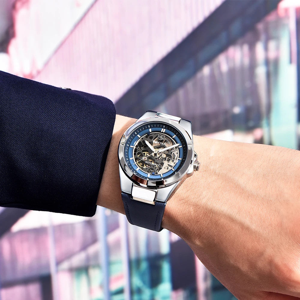 BENYAR BY-5207 42MM Hollow Automatic Skeleton Watch, clasp detail