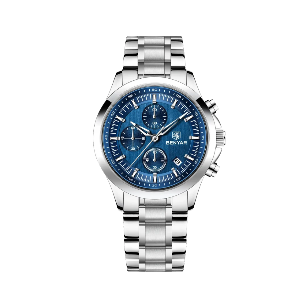 BENYAR BYâ€‘5210 Quartz Chronograph with blue dial