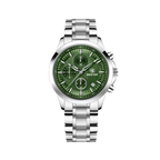 BENYAR BYâ€‘5210 Quartz Chronograph with green dial, clasp detail