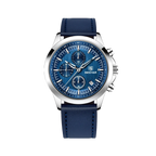 BENYAR BYâ€‘5210 Quartz Chronograph with leather blue dial, detail view