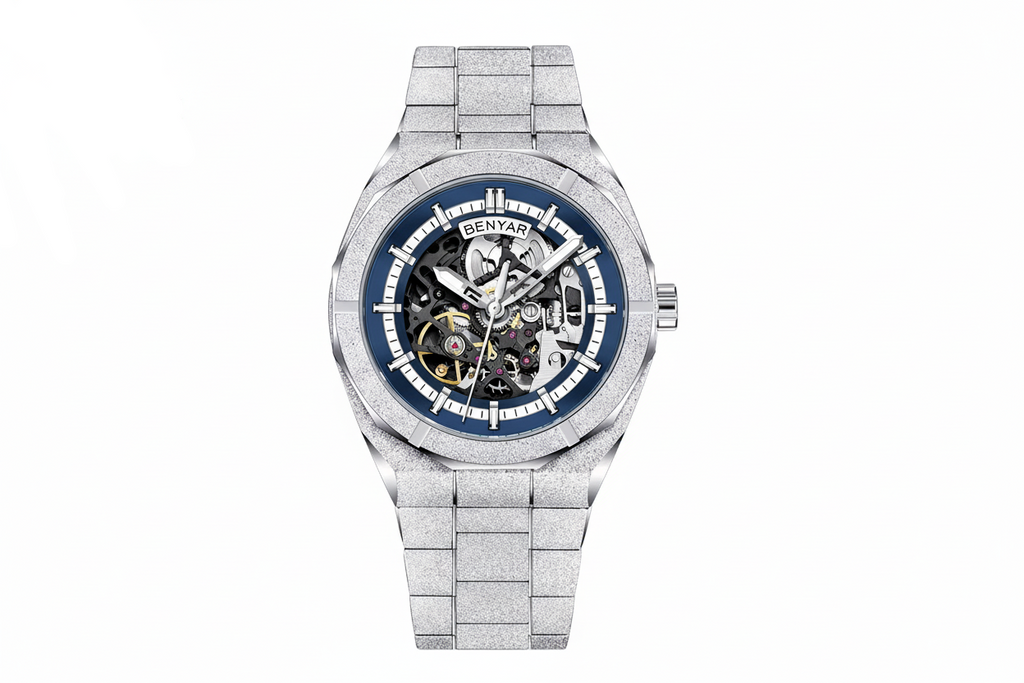 BENYAR BY-5212 3D Hollow Skeleton Automatic Watch Front View