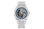 BENYAR BY-5212 Silver Case Blue Dial Hollow Automatic Watch Front View
