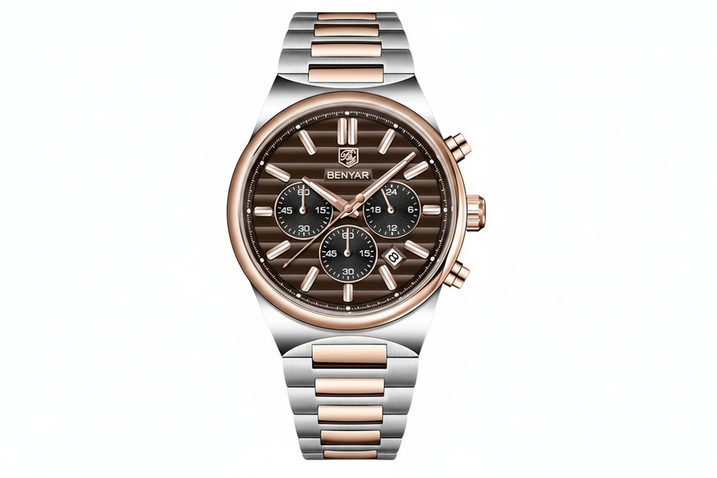 BENYAR BY-5214M Men Watch  Quartz Sports Chronograph, clasp detail