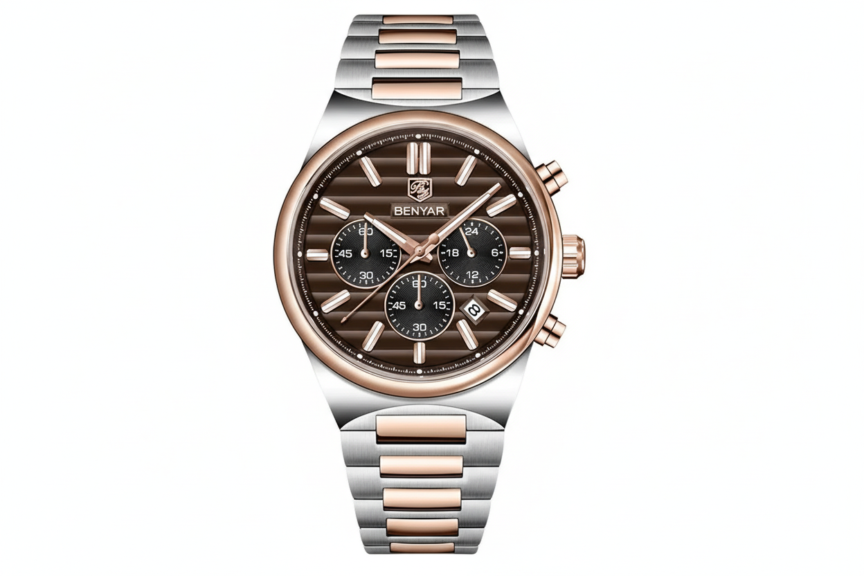 BENYAR BY-5214M Men Watch  Quartz Sports Chronograph, clasp detail