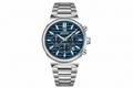 BENYAR BY-5214M sports chronograph watch with blue dial and steel bracelet front view