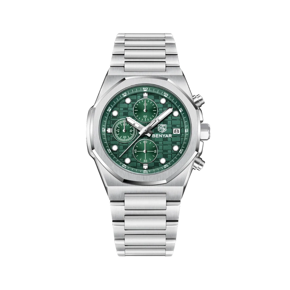 BENYAR BYâ€‘5216 Chronograph with green dial