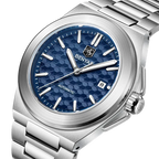 BENYAR BY-5219M automatic watch exhibition caseback showing skeleton movement and brand engraving
