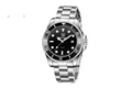 BENYAR BY-5223 quartz diver watch with black dial date window and steel bracelet front view