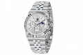 Benyar BY-5225M chronograph quartz watch with silver white dial and fluted bezel, side angle