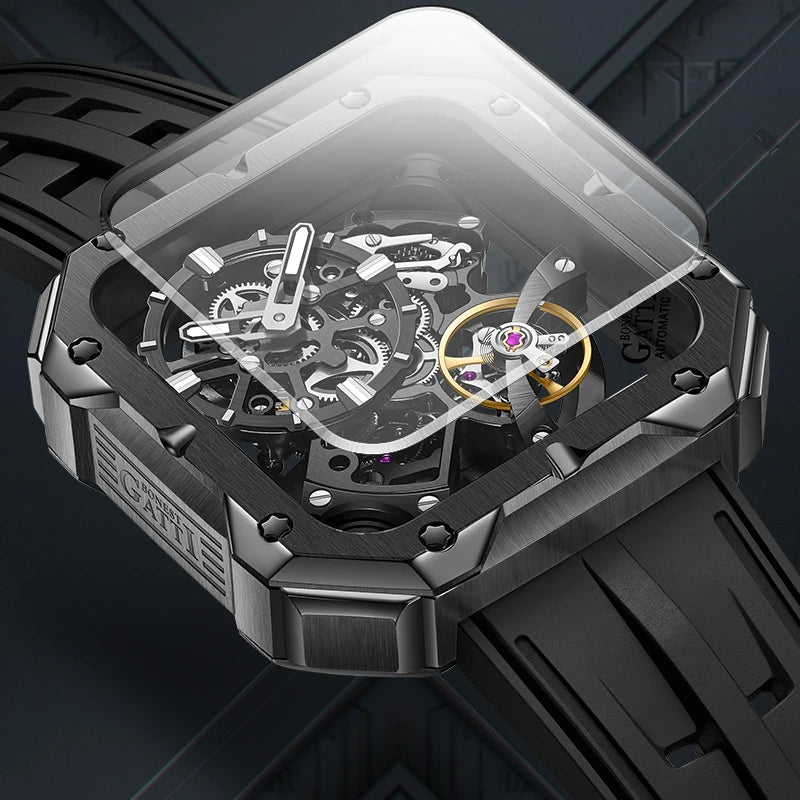 Bonest Gatti BG4001 automatic skeleton luminous watch, view 6 of 8