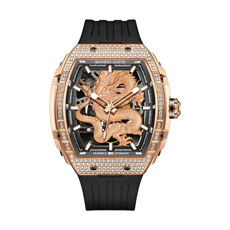 Bonest Gatti BG5605 mechanical tonneau skeleton watch, variant A2 #2
