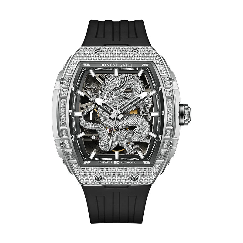 Bonest Gatti BG5605 mechanical tonneau skeleton watch, variant A1 #3