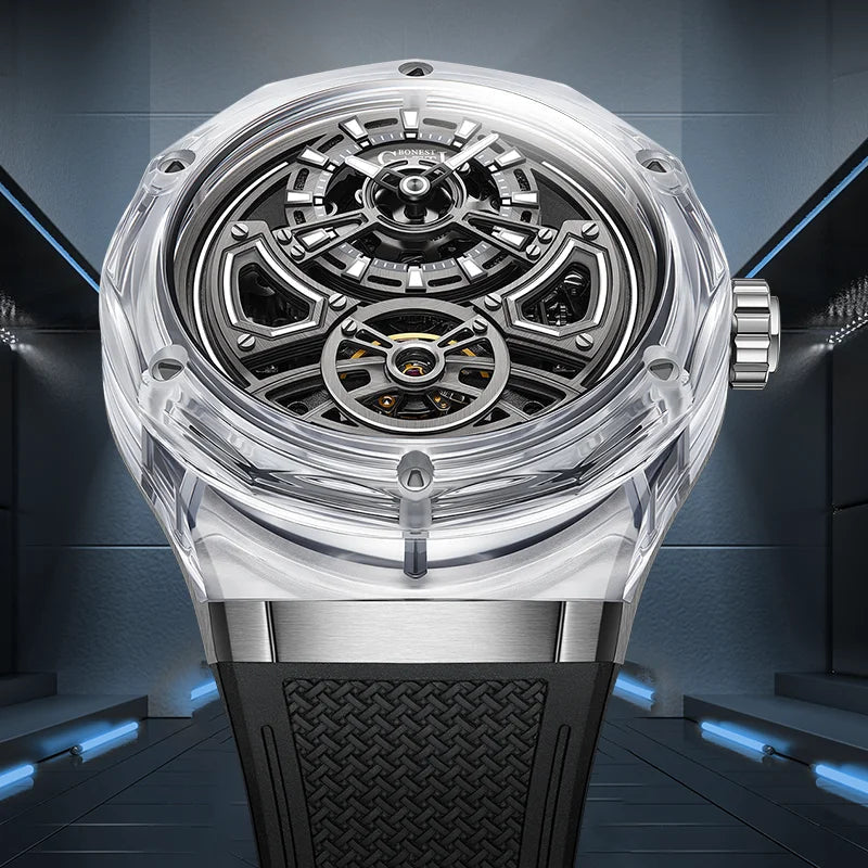 Bonest Gatti BG5807 automatic skeleton sapphire watch, view 4 of 10