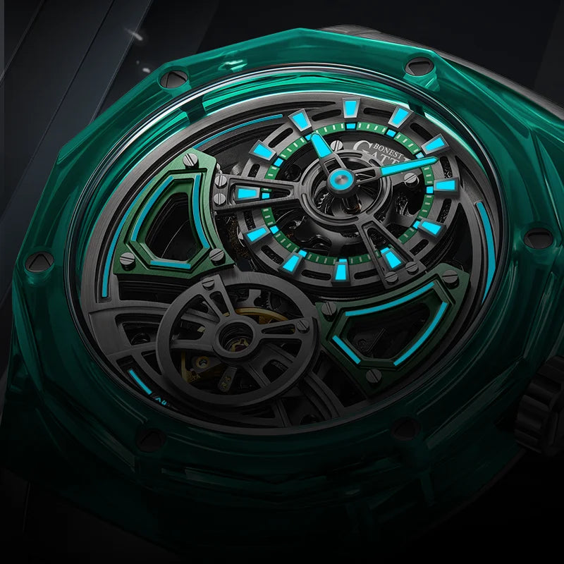 Bonest Gatti BG5807 automatic skeleton sapphire watch, view 6 of 10
