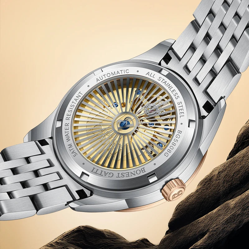 Bonest Gatti BG5808 automatic skeleton watch, view 3 of 10