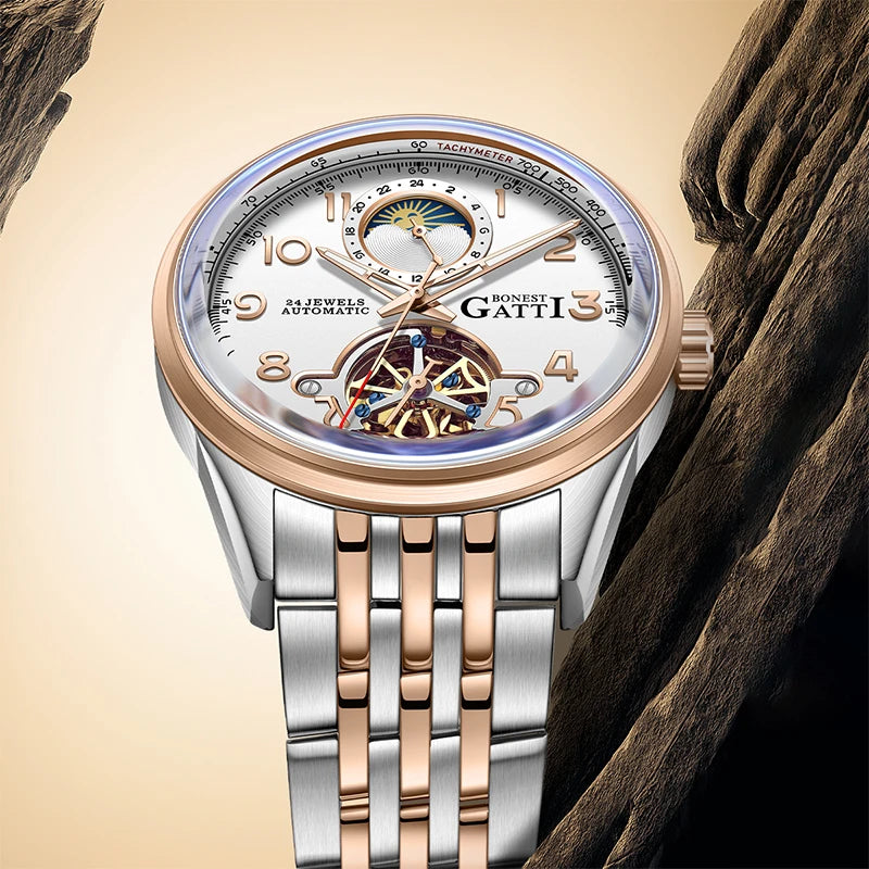Bonest Gatti BG5808 automatic skeleton watch, view 4 of 10