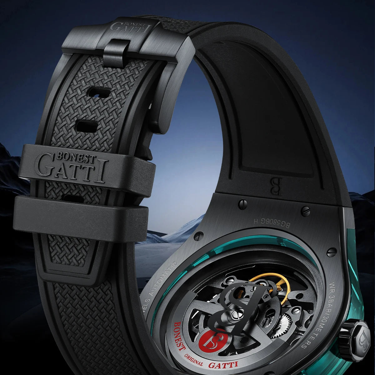 Bonest Gatti BG6003 automatic skeleton watch, view 3 of 8