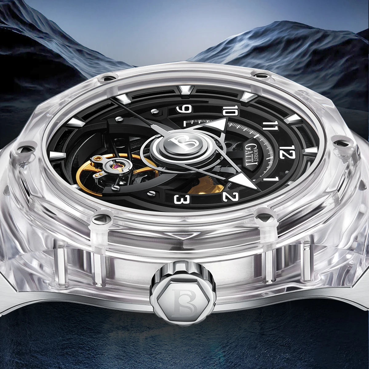 Bonest Gatti BG6003 automatic skeleton watch, view 5 of 8