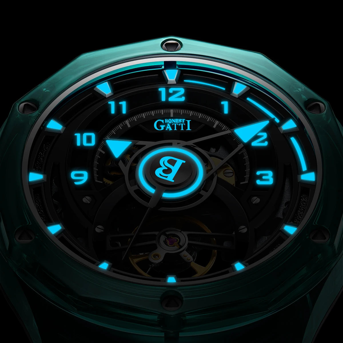 Bonest Gatti BG6003 automatic skeleton watch, view 6 of 8
