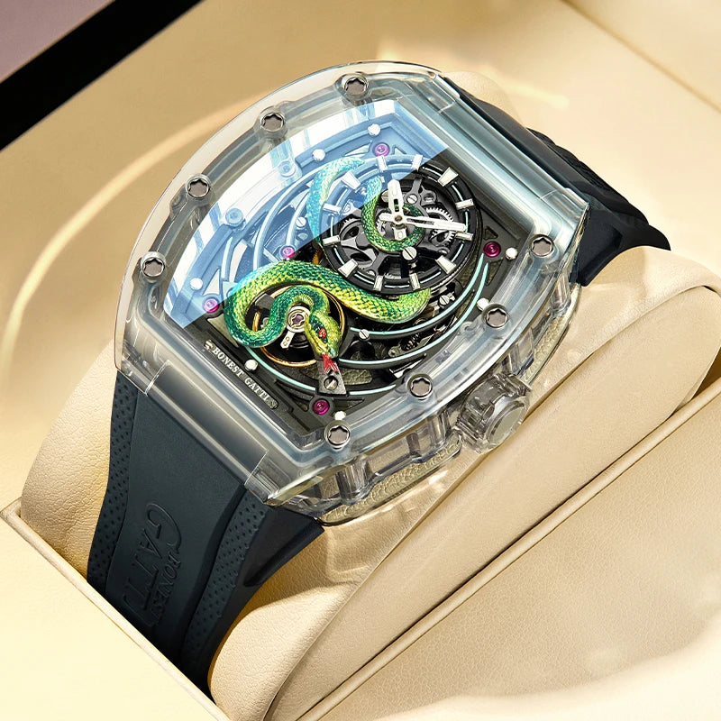Bonest Gatti BG6004 automatic tonneau luminous watch, view 5 of 7