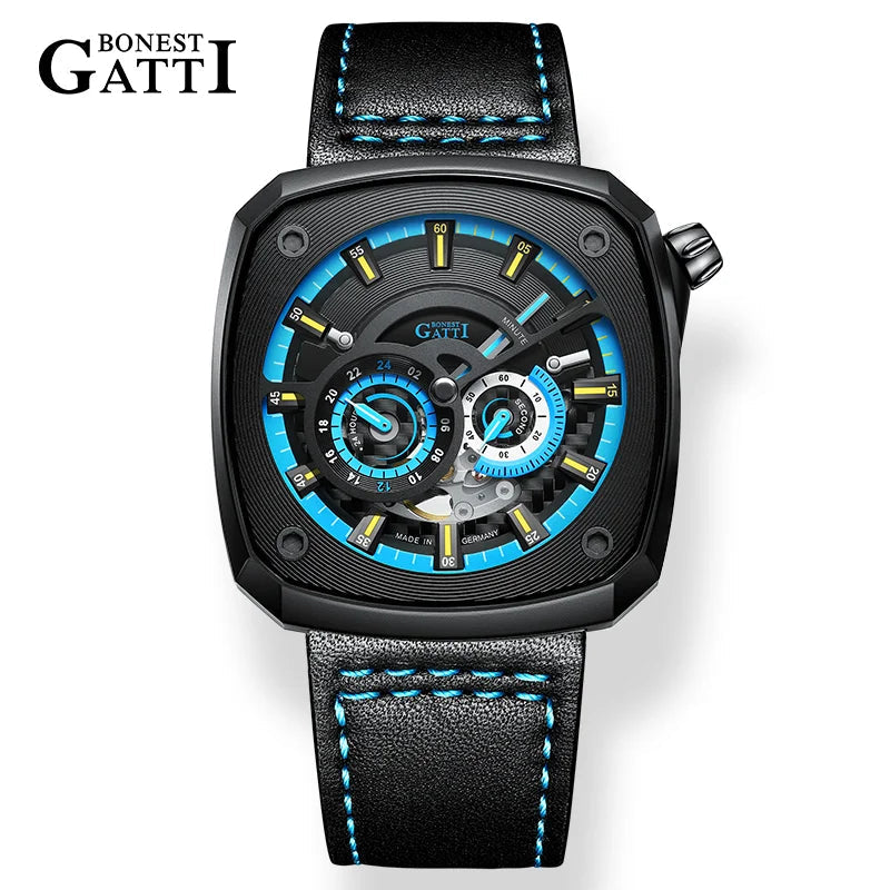 Bonest Gatti BG6601 automatic skeleton sapphire watch, variant B6