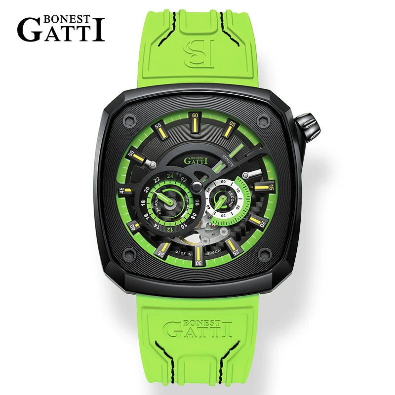 Bonest Gatti BG6601 automatic skeleton sapphire watch, variant A5