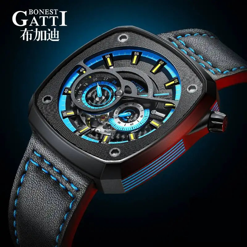 Bonest Gatti BG6601 automatic skeleton sapphire watch, view 2 of 15