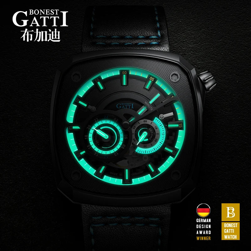 Bonest Gatti BG6601 automatic skeleton sapphire watch, view 3 of 15