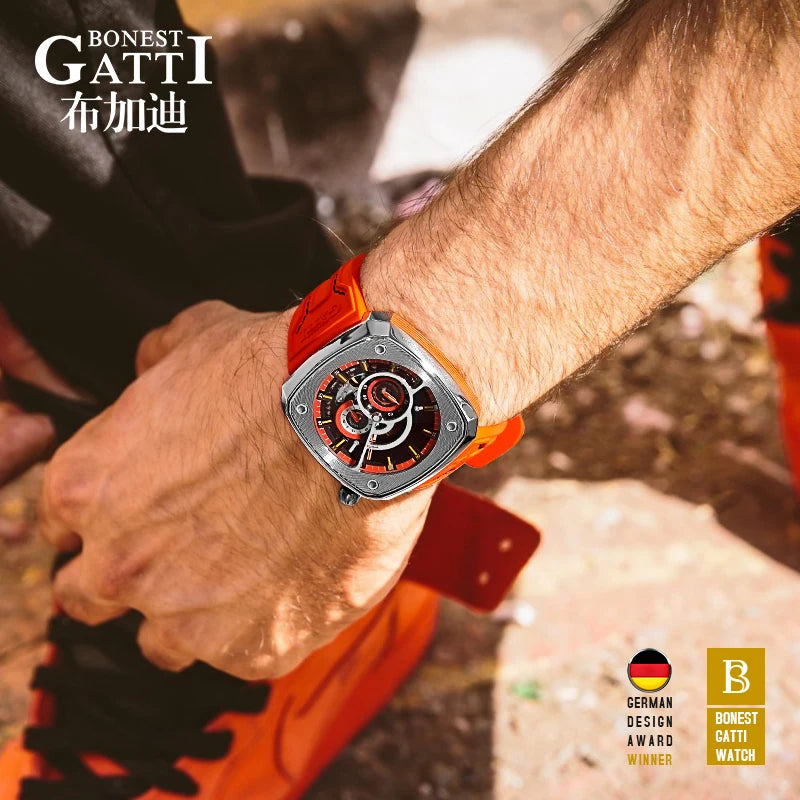 Bonest Gatti BG6601 automatic skeleton sapphire watch, view 7 of 15