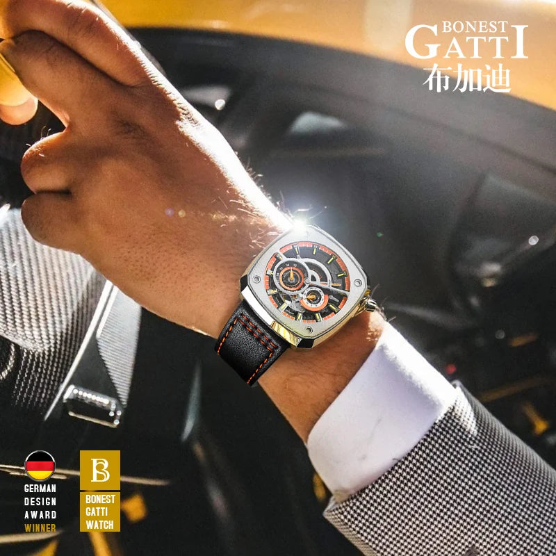 Bonest Gatti BG6601 automatic skeleton sapphire watch, view 4 of 15