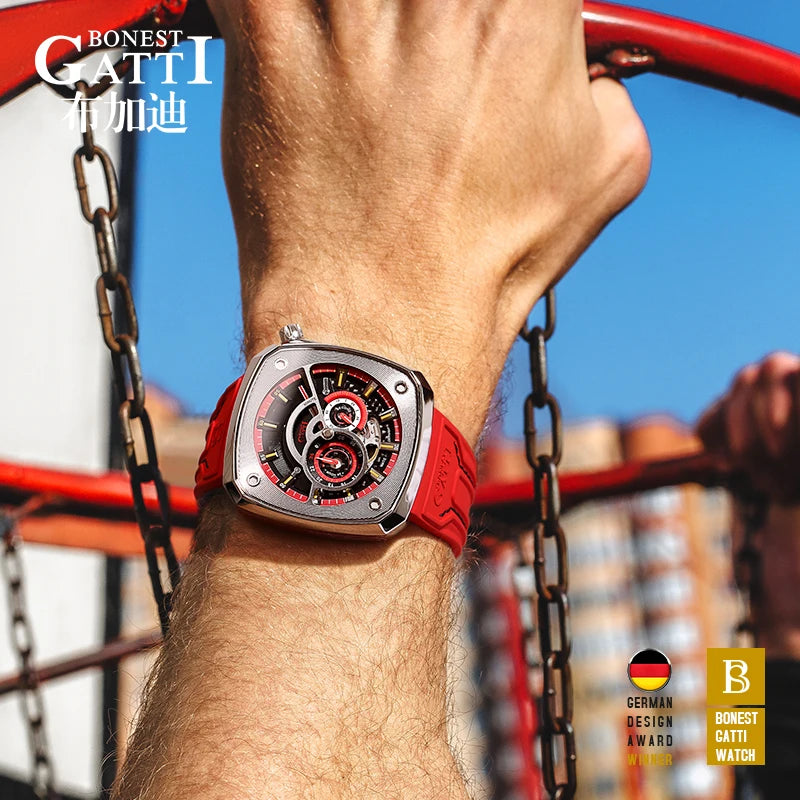 Bonest Gatti BG6601 automatic skeleton sapphire watch, view 6 of 15