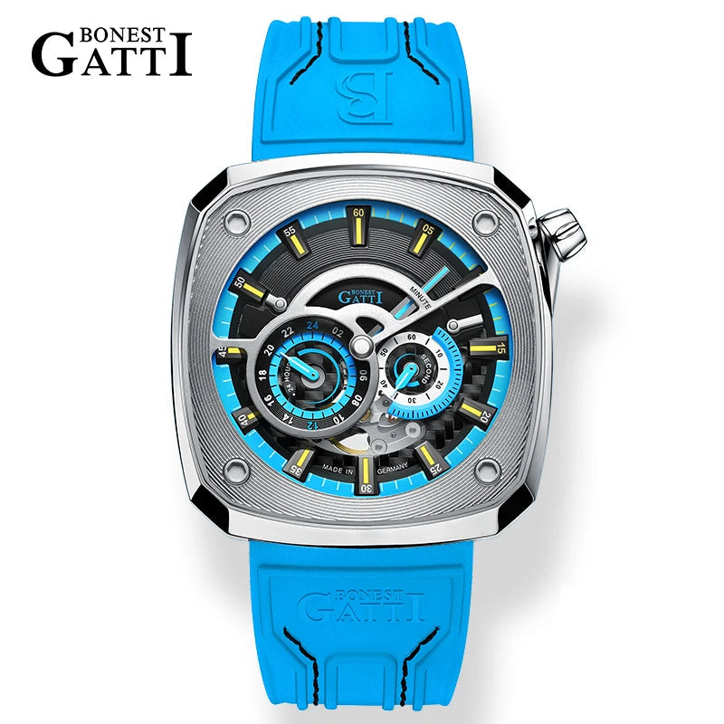 Bonest Gatti BG6601 automatic skeleton sapphire watch, variant A1