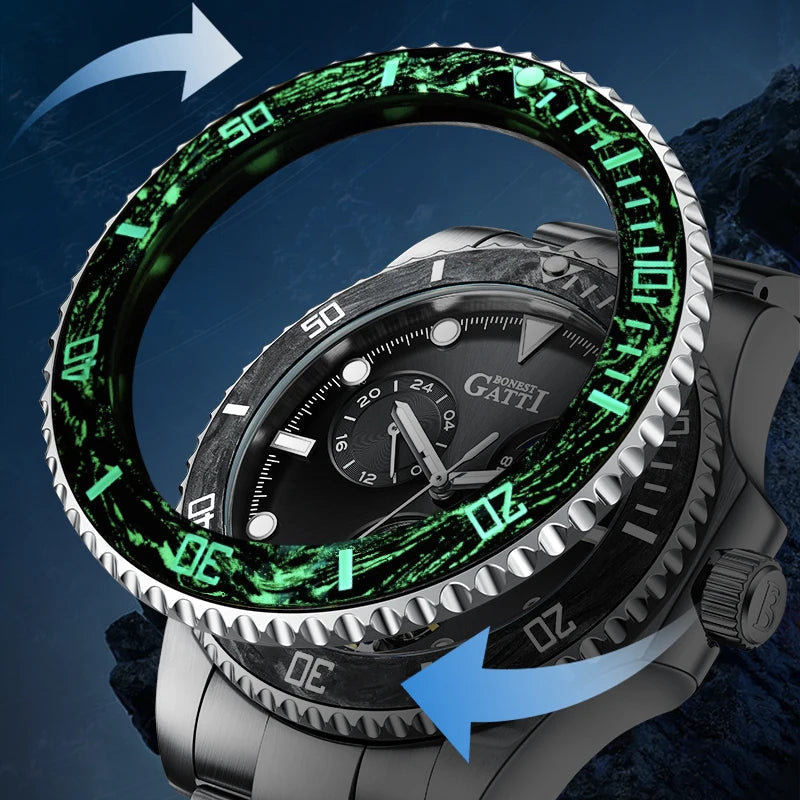 Bonest Gatti BG8003 automatic skeleton sapphire watch, view 6 of 9