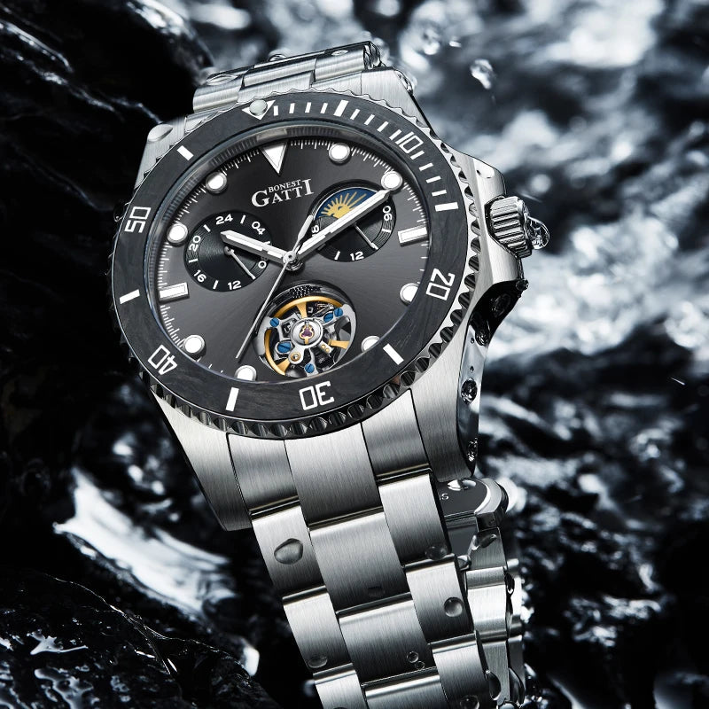 Bonest Gatti BG8003 automatic skeleton sapphire watch, view 2 of 9