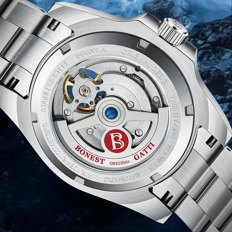 Bonest Gatti BG8003 automatic skeleton sapphire watch, view 3 of 9