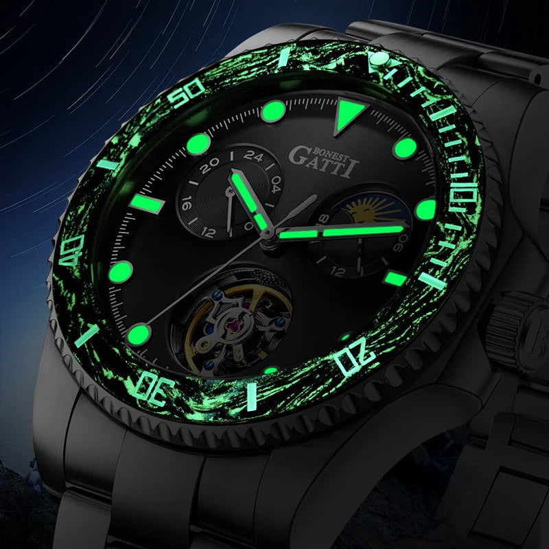 Bonest Gatti BG8003 automatic skeleton sapphire watch, view 4 of 9