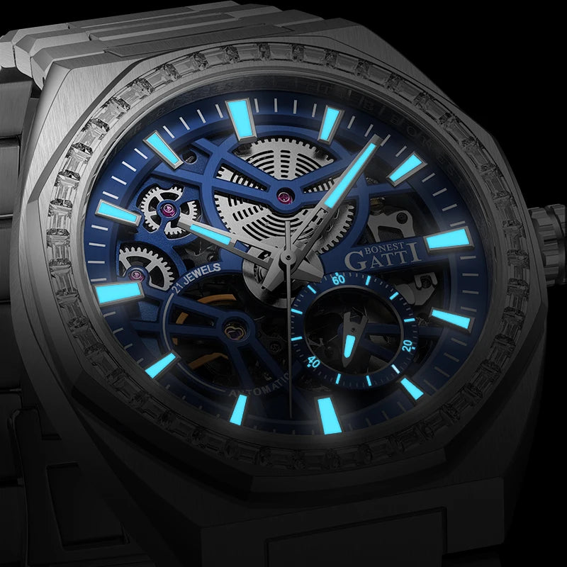 Bonest Gatti BG8801 automatic diamond luminous watch, view 6 of 9