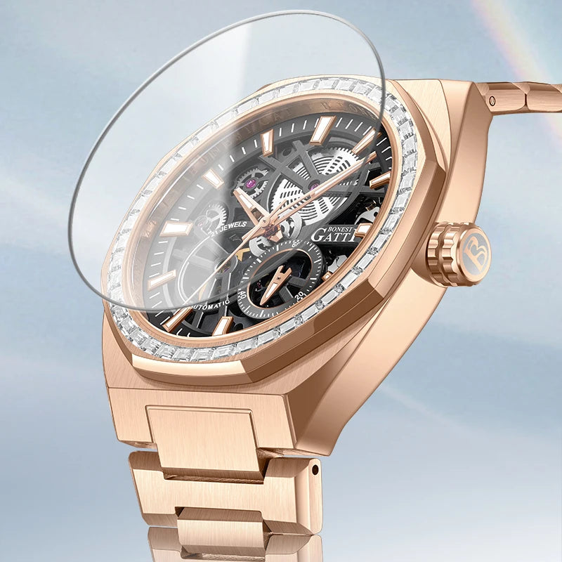 Bonest Gatti BG8801 automatic diamond luminous watch, view 5 of 9