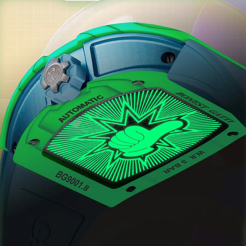 Bonest Gatti BG9001 automatic carbon fiber watch, view 7 of 8