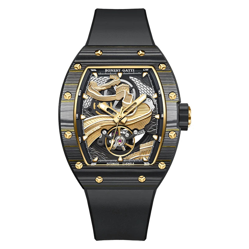 Bonest Gatti BG9003 automatic carbon fiber watch, variant R2