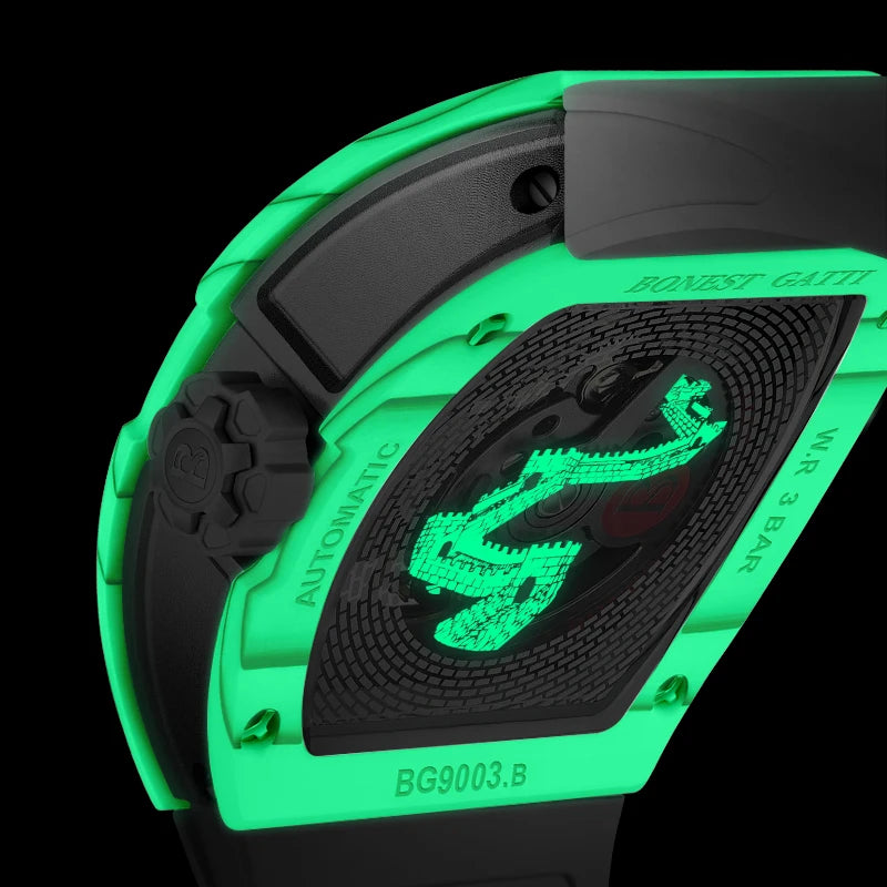Bonest Gatti BG9003 automatic carbon fiber watch, view 6 of 8