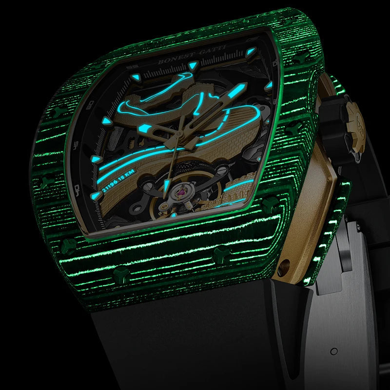Bonest Gatti BG9003 automatic carbon fiber watch, view 4 of 8