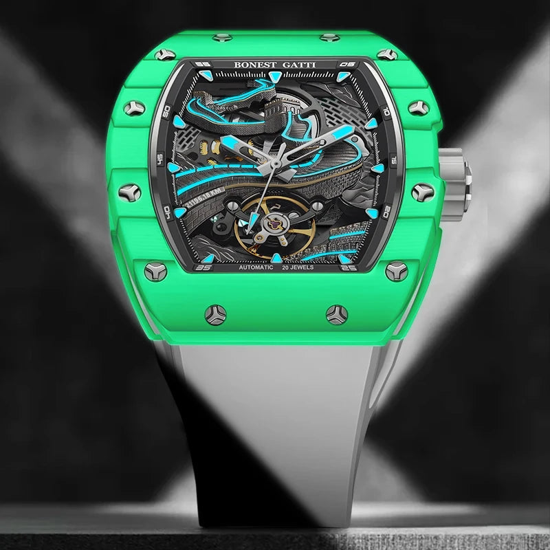 Bonest Gatti BG9003 automatic carbon fiber watch, view 7 of 8
