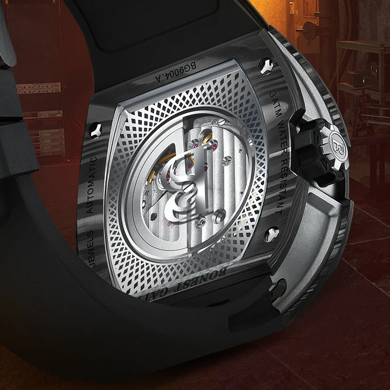Bonest Gatti BG9004 automatic tonneau carbon watch, view 3 of 8
