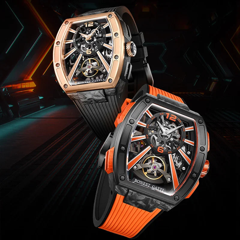 Bonest Gatti BG9005 automatic carbon fiber watch, view 4 of 9